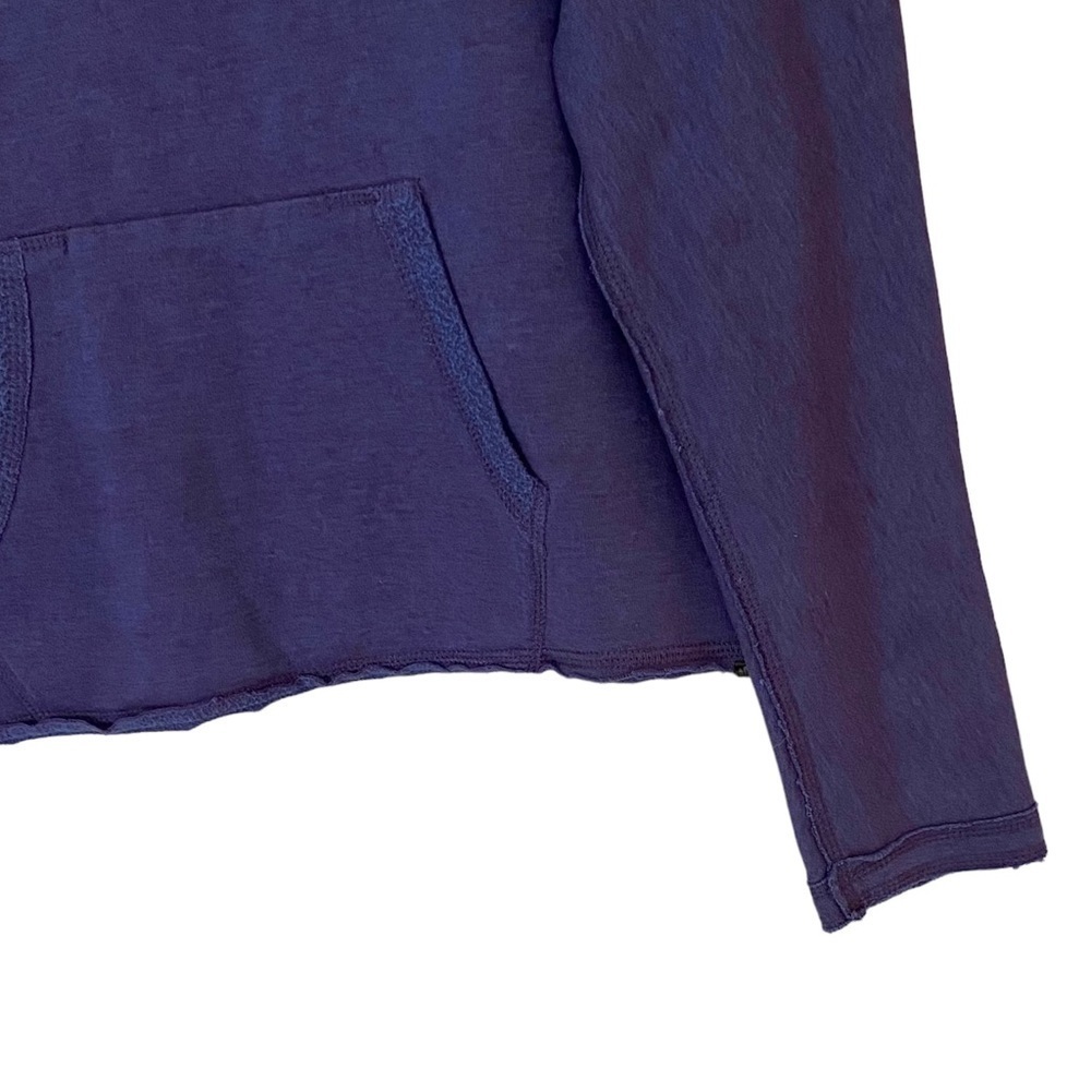 VANS Raw Edge Sweatshirt Long Sleeve Cropped Pullover Blue/Purple Women Size L - Picture 3 of 11